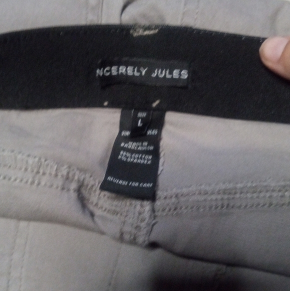 Sincerely Jules Medium Gray Straight Leg Pull On Cargo Pants Size Large - Picture 7 of 8